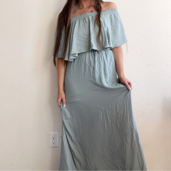 Show Me Your Mumu Hacienda Maxi Dress in Silver Sage - Picture 2 of 15